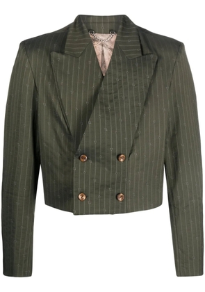 Charles Jeffrey Loverboy pinstripe cropped blazer - Green