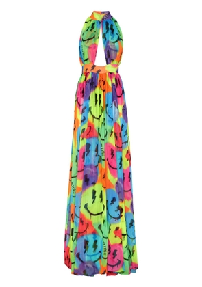 Philipp Plein Smile chiffon maxi dress - Blue