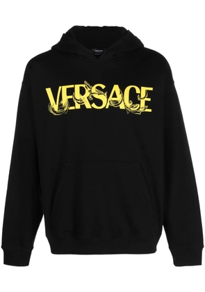 Versace logo-print cotton hoodie - Black