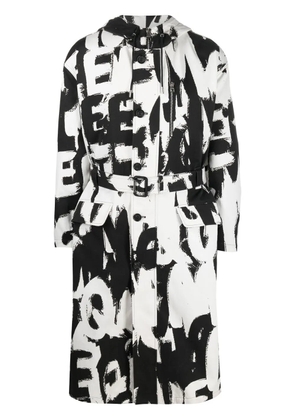 Alexander McQueen all-over logo print parka - Black