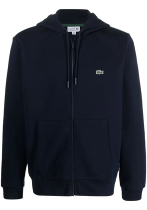 Lacoste logo-embroidered zip-up hoodie - Blue