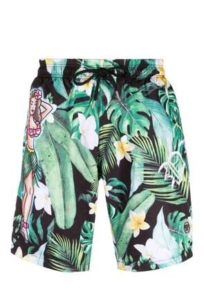 Philipp Plein floral-print swim shorts - Green
