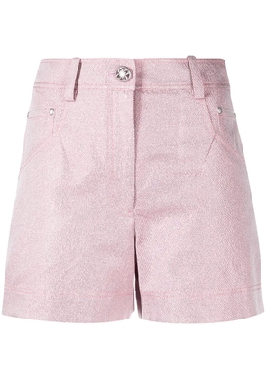 SHIATZY CHEN glittered denim shorts - Pink