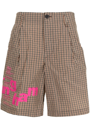 Kolor plaid-check pattern shorts - Multicolour