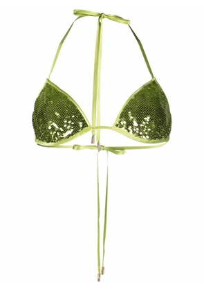 TOM FORD sequin-embellished halterneck bralette - Green