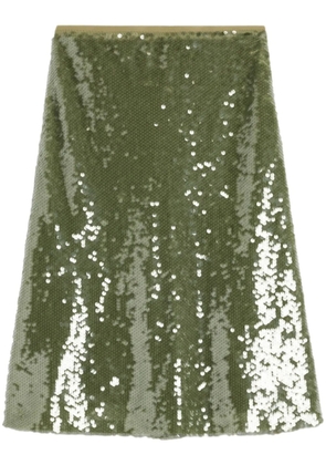 AMI Paris sequin-embellished midi skirt - Green