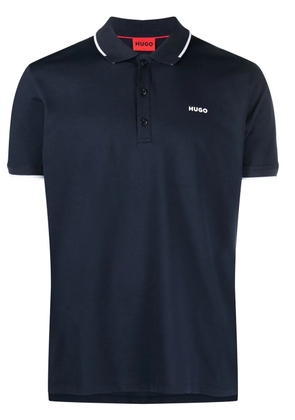 HUGO chest logo-print polo shirt - Blue