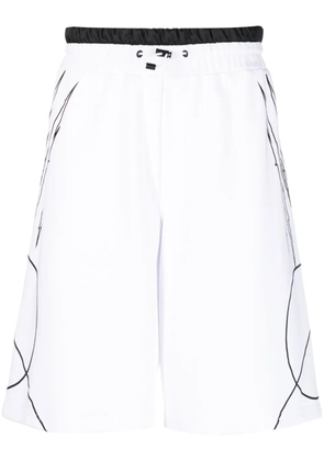 Plein Sport Scratch elasticated waist shorts - White