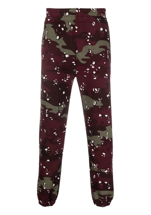 Maison Kitsuné camouflage-print cotton joggers - Red