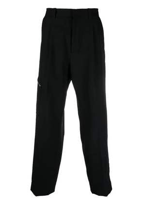 OAMC zip detail cotton wide-leg trousers - Black