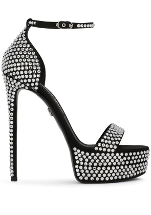 Dolce & Gabbana 145mm rhinestone-embellished platform sandals - Black