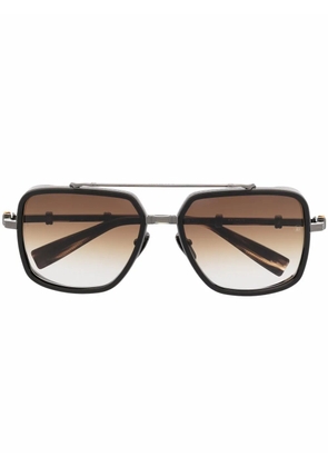 Balmain Eyewear Officier pilot-frame sunglasses - Brown
