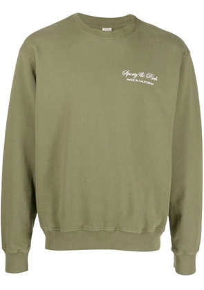 Sporty & Rich logo-print cotton sweatshirt - Green