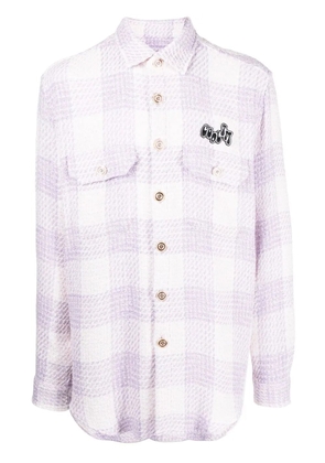 COOL T.M oversized tweed check shirt - Purple