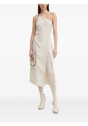 Résumé ring detail one-shoulder dress - White