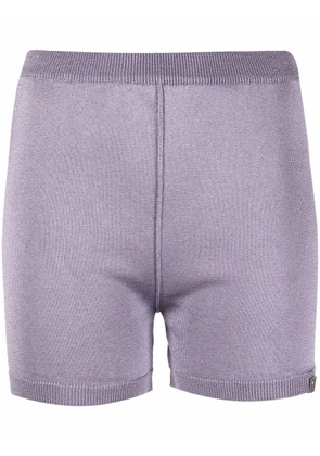 1017 ALYX 9SM metallic-thread knitted shorts - Purple