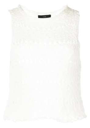 VOZ Flammé knitted crop top - White