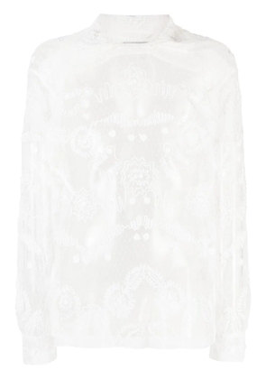 BODE contour-ribbon pullover shirt - White