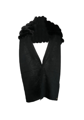 TWINSET faux-fur trim scarf - Black