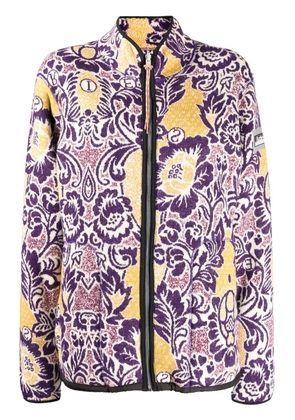 Aries floral-pattern zip-up cardigan - Pink