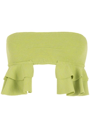 Clube Bossa Turbe ruffle-embellished bandeau bikini top - Green