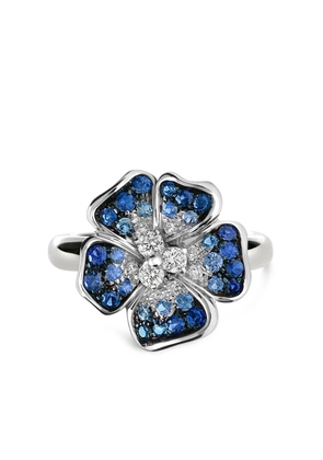 LEO PIZZO 18kt white gold diamond and sapphire ring - Silver