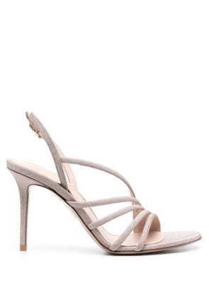 Le Silla Scarlet 80mm crystal-embellished sandals - Neutrals