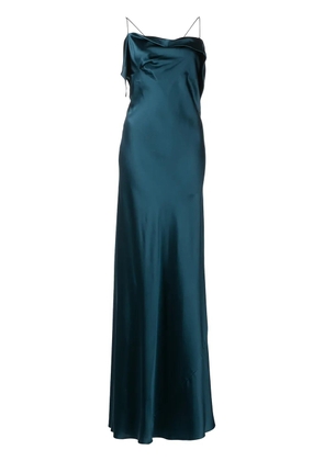 Michelle Mason square-neck silk dress - Blue