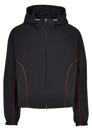 Ferragamo contrast-piping drawstring lightweight jacket - Black