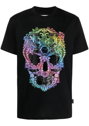 Philipp Plein rhinestone-embellished skull-print T-shirt - Black