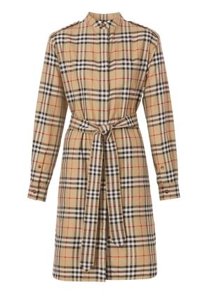 Burberry Vintage-check shirt dress - Brown