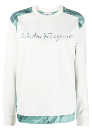 Ferragamo embroidered logo sweatshirt - White