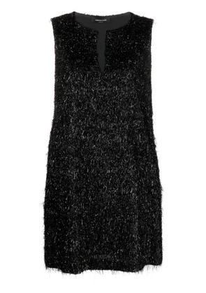 Fabiana Filippi metallic-threading fringed minidress - Black