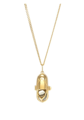 Capsule Eleven pyrite crystal capsule pendant necklace - Gold