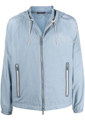 Zegna zip-front shell jacket - Blue