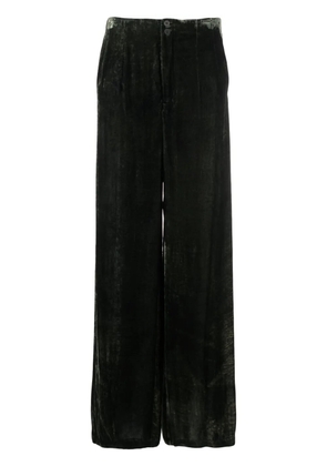 Gentry Portofino velvet-effect wide-leg trousers - Green