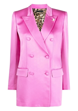 Philipp Plein double-breasted satin blazer - Pink
