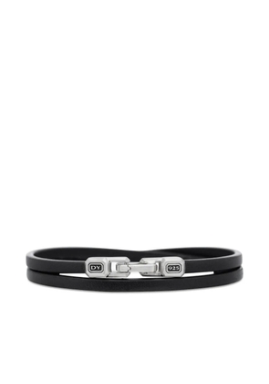 David Yurman sterling silver Streamline Double Wrap leather bracelet (4mm)