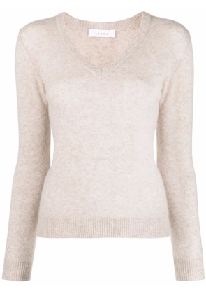 Liska V-neck wool-silk jumper - Neutrals