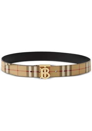 Burberry reversible check TB belt - Brown