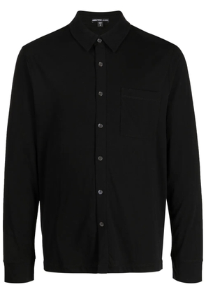James Perse spread-collar jersey shirt - Black