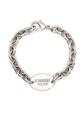 DSQUARED2 logo-engraved chain-link ID bracelet - Silver