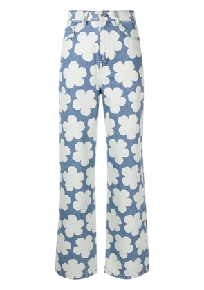 Kenzo Ayame floral-print wide-leg jeans - Blue