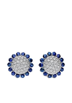 LEO PIZZO 18K white gold Aurora diamond and sapphire earrings - Silver