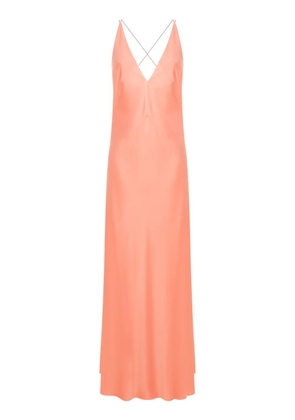 Lethicia Bronstein satin-finish open-back gown - Orange