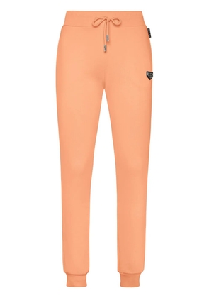 Philipp Plein logo-plaque cotton track pants - Orange