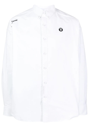 AAPE BY *A BATHING APE® logo-embroidered cotton shirt - White