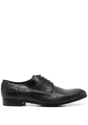Emporio Armani snakeskin-effect leather Derby shoes - Black