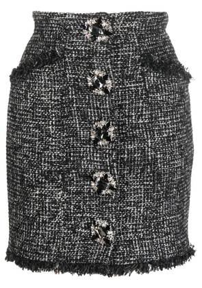Philipp Plein button-front tweed skirt - Black