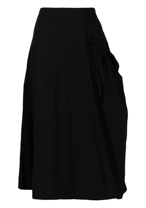 Y's high-waisted ruched skirt - Black